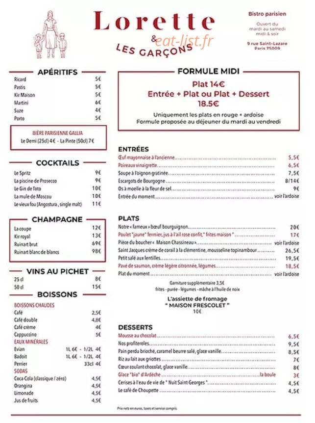Lorette et les Garçons — carte page 1