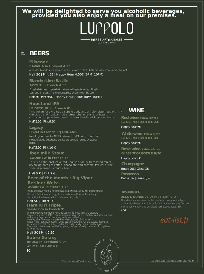 Luppolo Bar — carte page 5