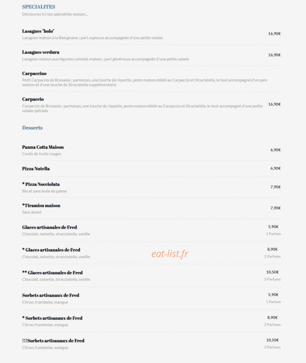 Matteo Pizza — carte page 5