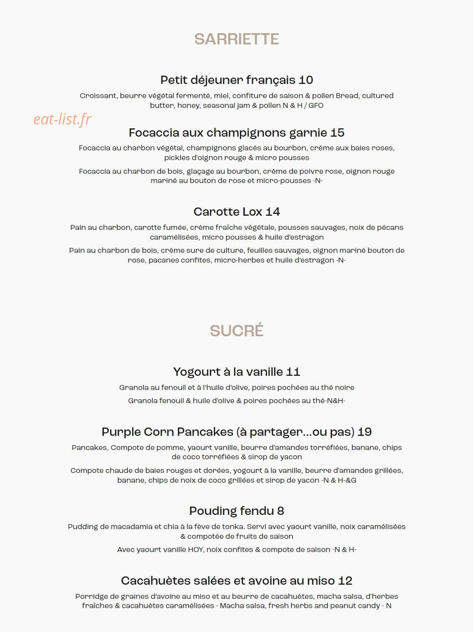 Mesa — carte page 1