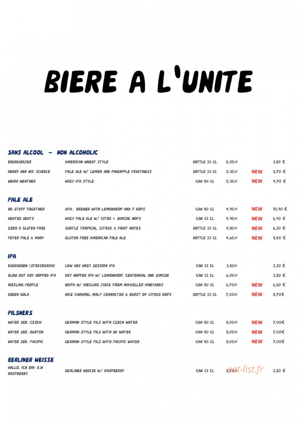 Mikkeller — carte page 3