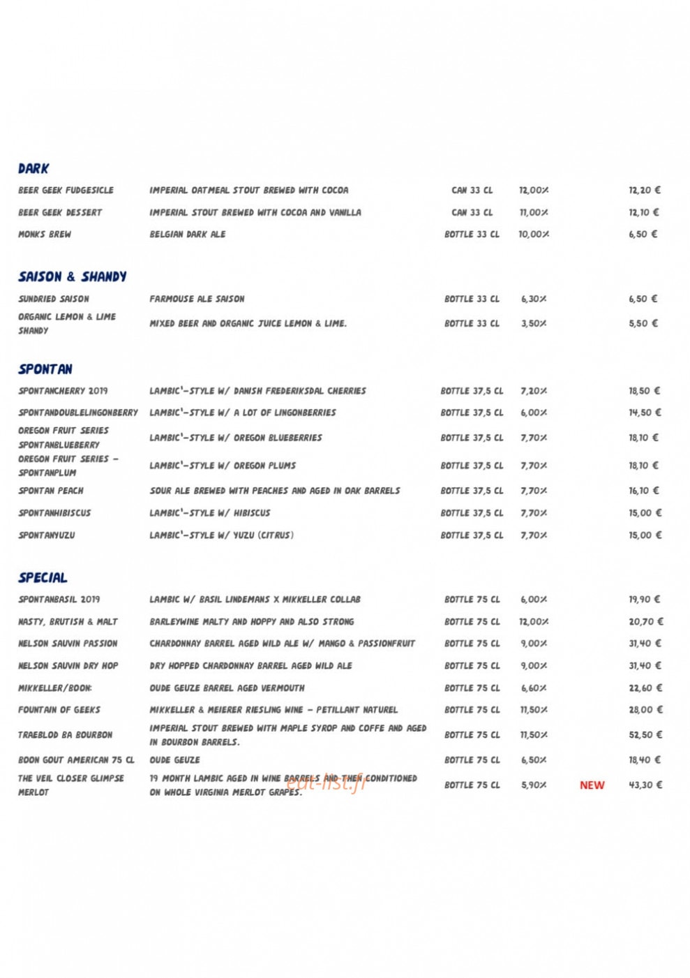 Mikkeller — carte page 4