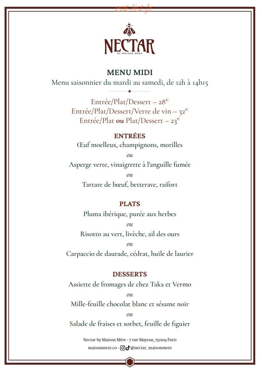 Nectar — carte page 2