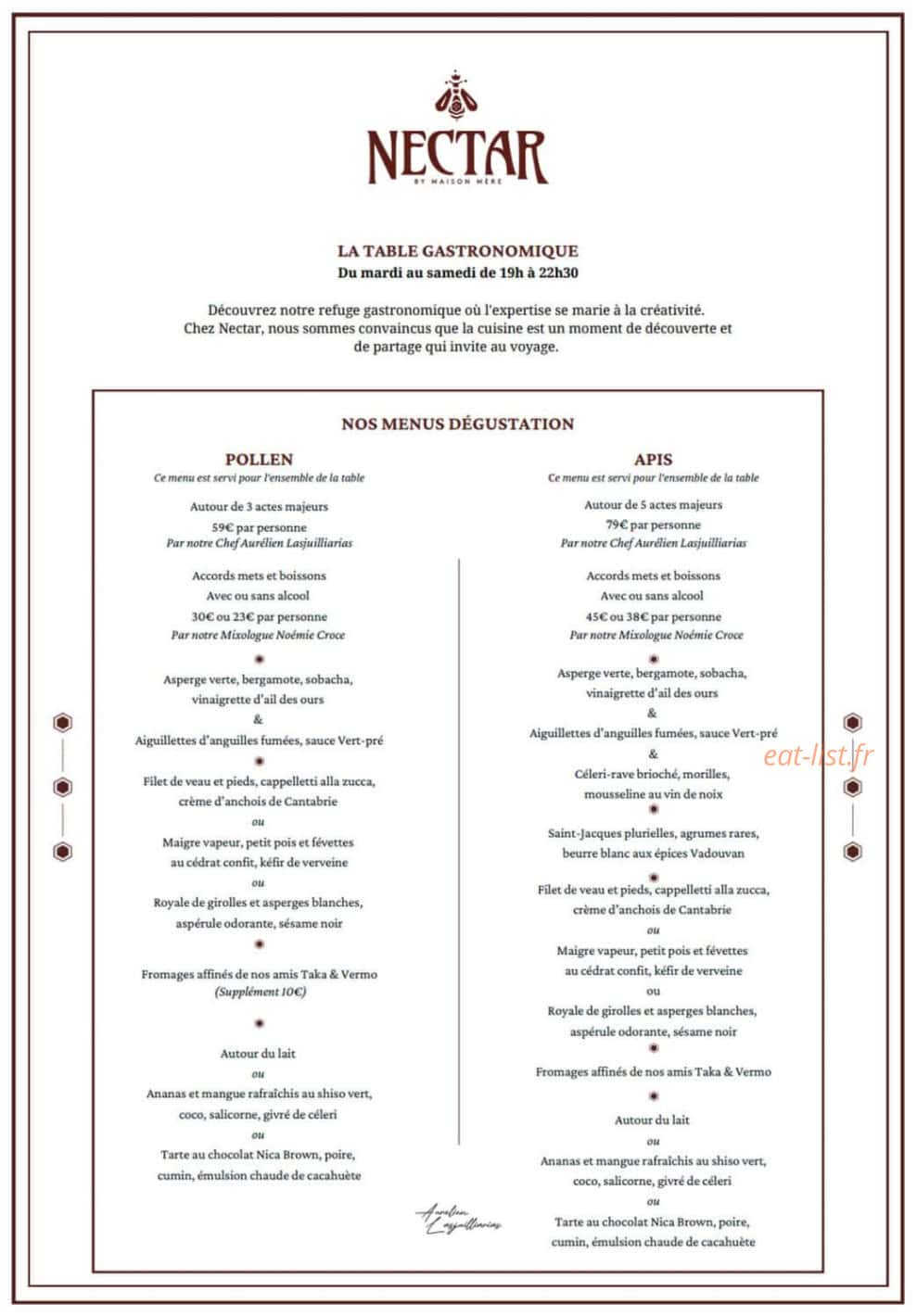 Nectar — carte page 1