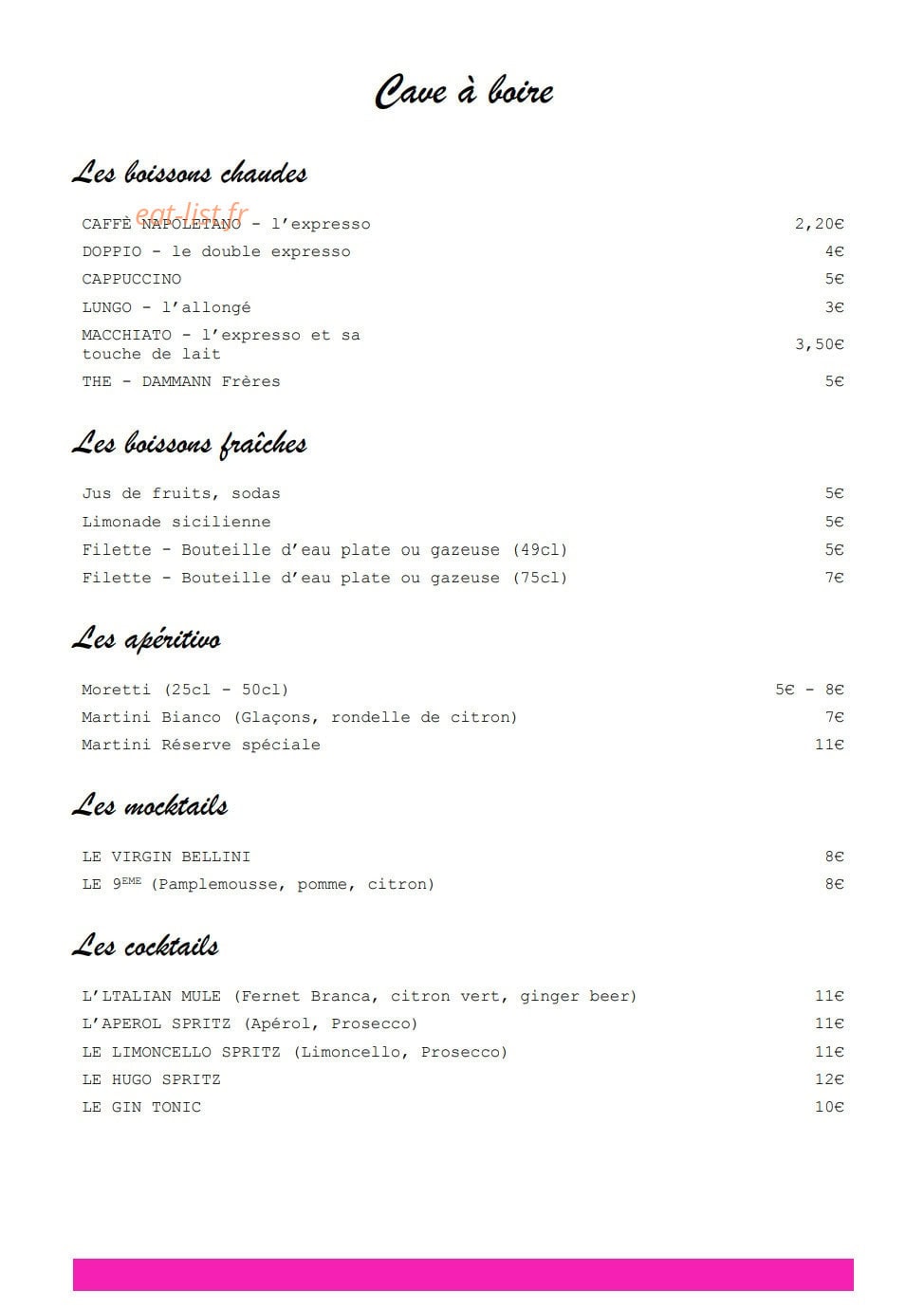 Neuvième Cru — carte page 2