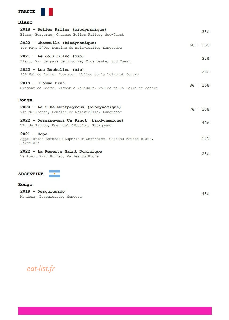 Neuvième Cru — carte page 4