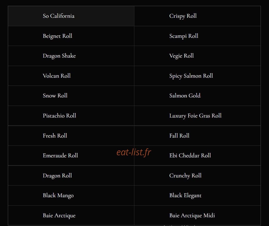 Nigiri Bar — carte page 6
