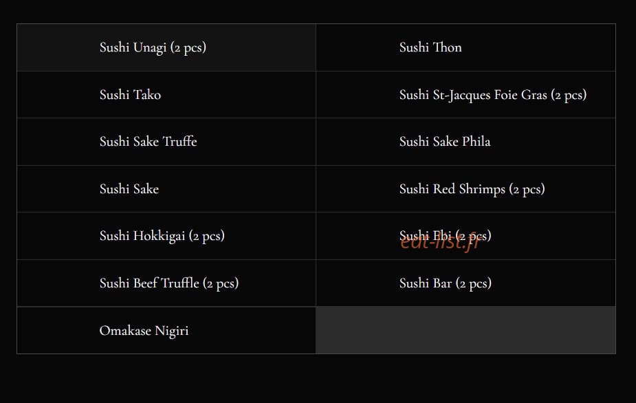Nigiri Bar — carte page 7