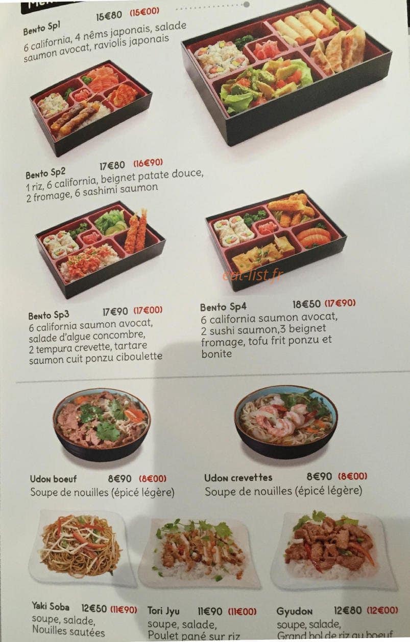 One More Sushi — carte page 9