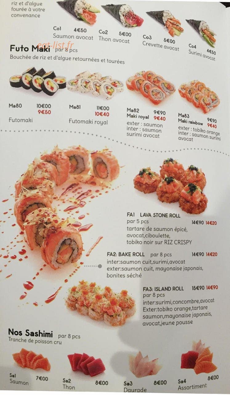 One More Sushi — carte page 4
