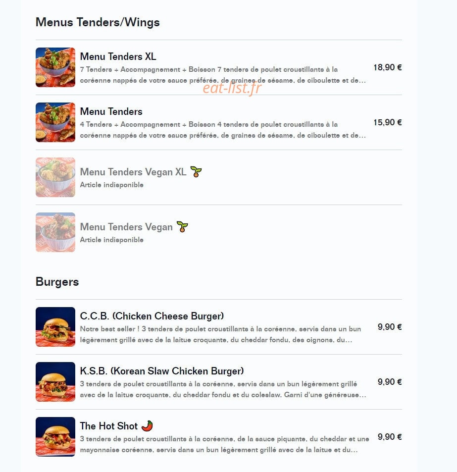 Out Fry — carte page 2