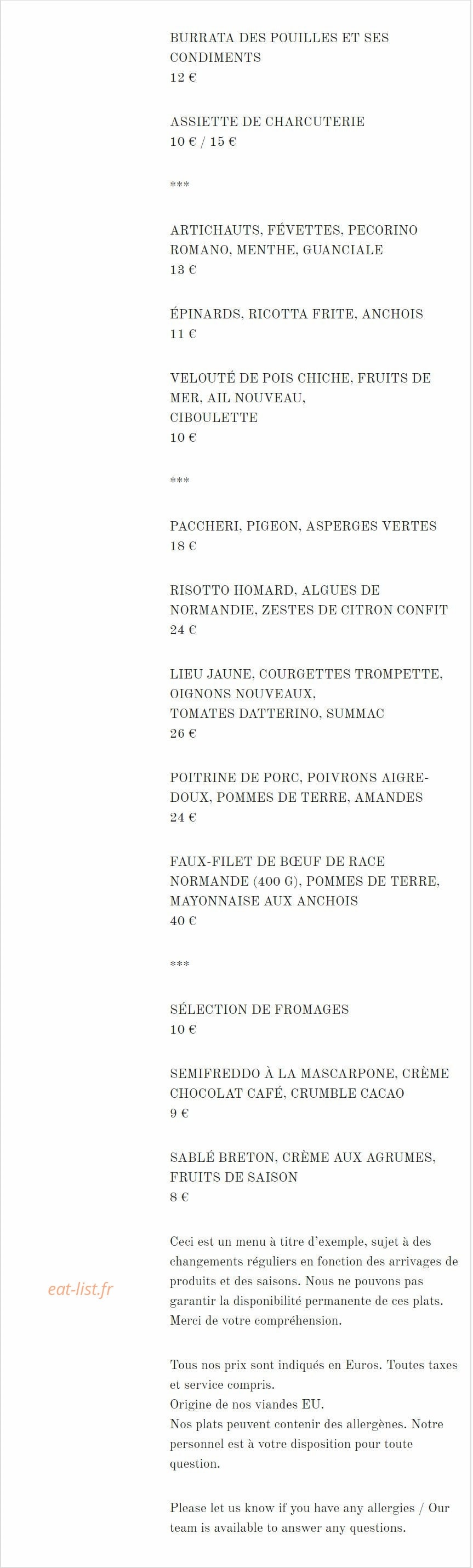 Pastore — carte page 1
