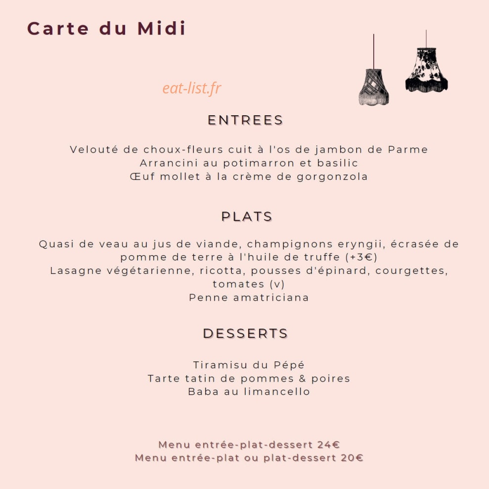 Pépé Ronchon Vino — carte page 1
