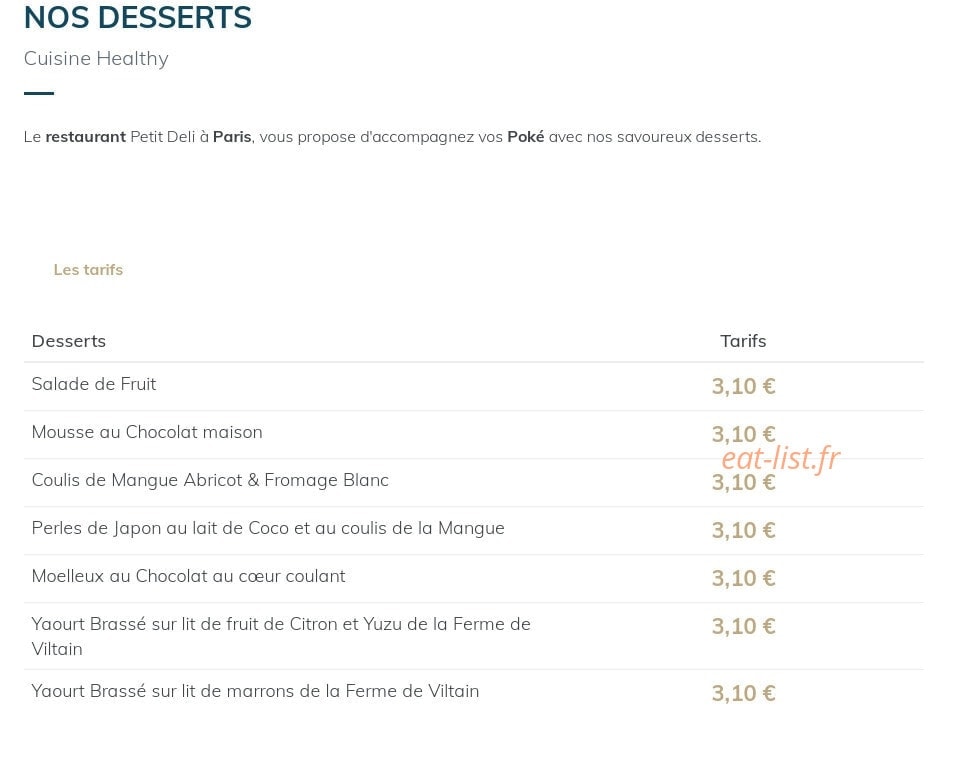 Petit Deli Cantine à Poké — carte page 4