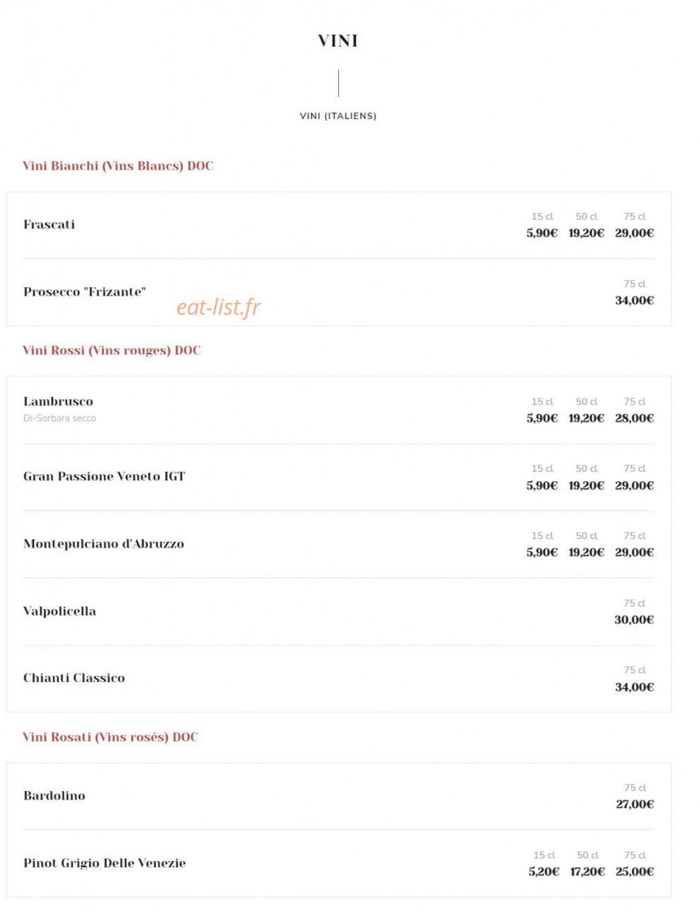 Pizza Tivoli — carte page 10