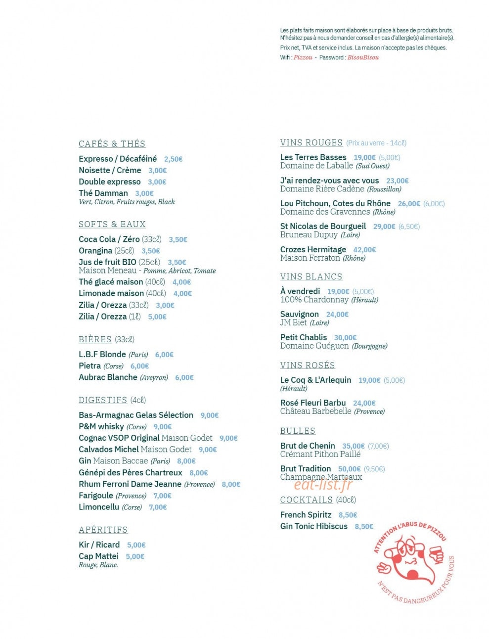 Pizzou — carte page 2