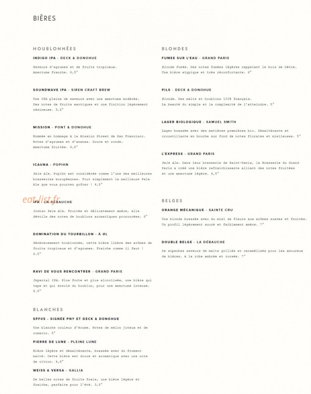 Pny Burger — carte page 4