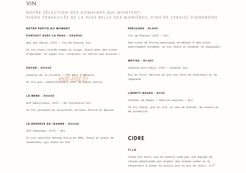 Pny Burger — carte page 6