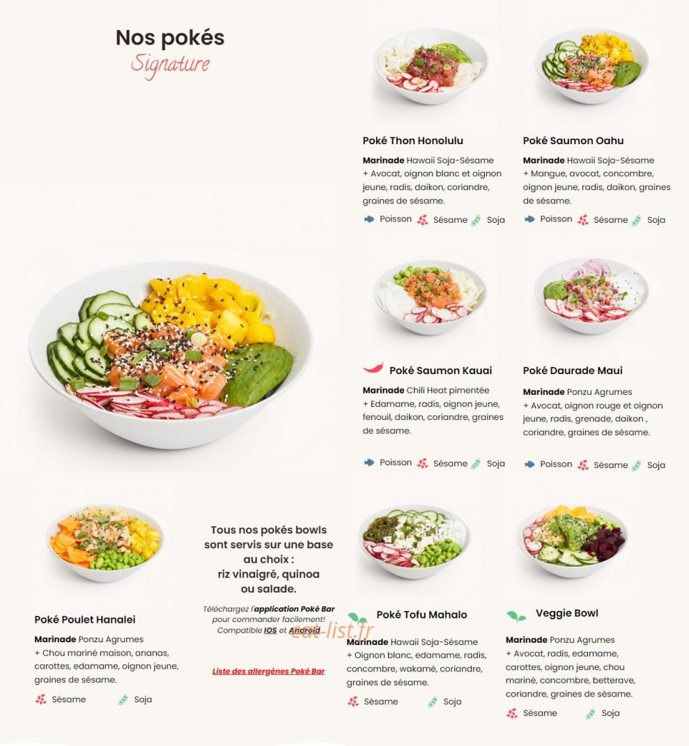 Poké Bar — carte page 2