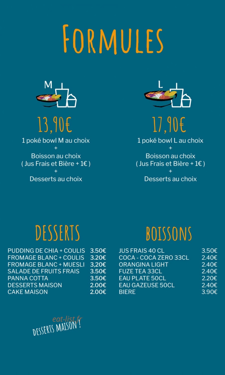 Poké Bowl — carte page 2