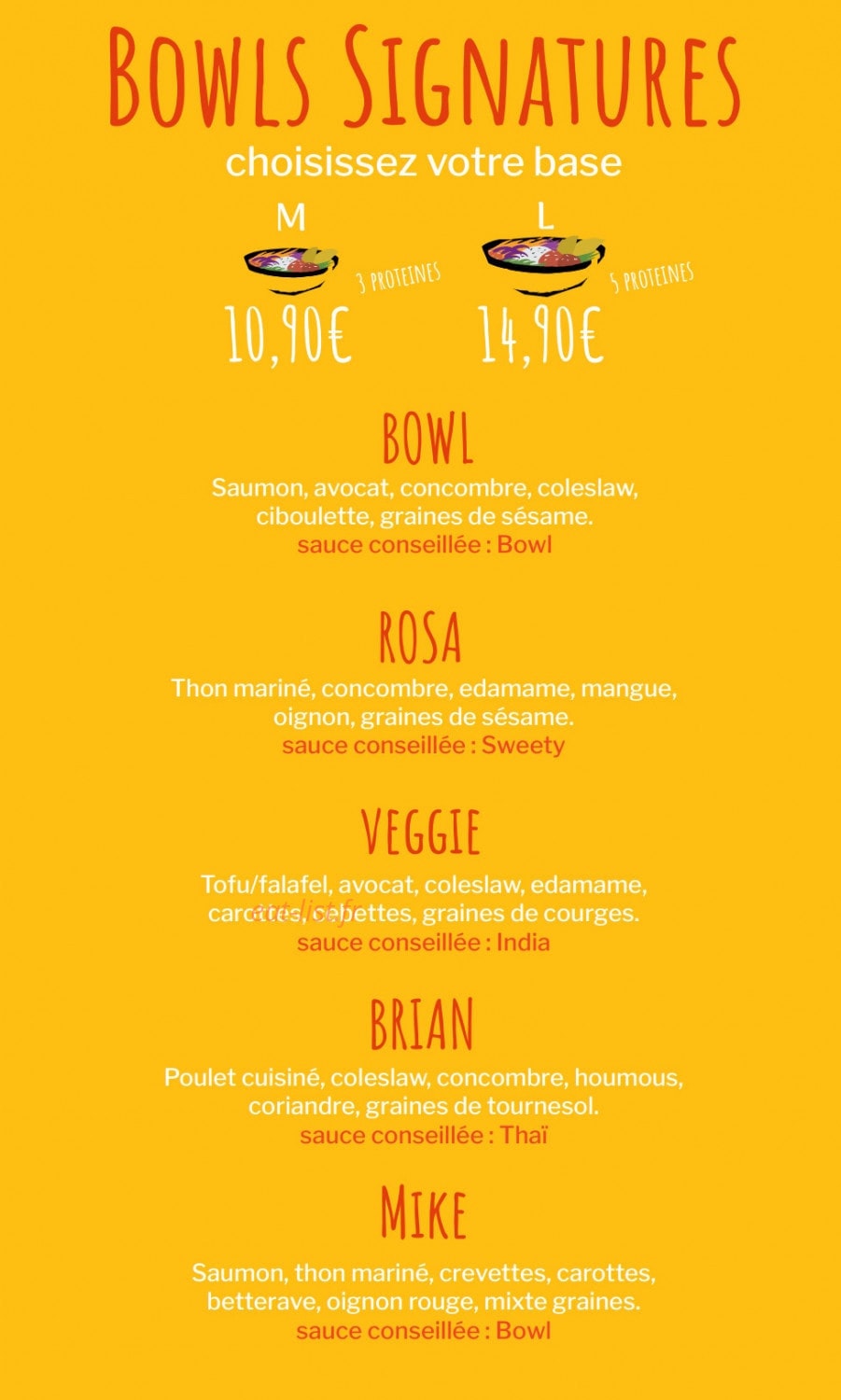 Poké Bowl — carte page 1