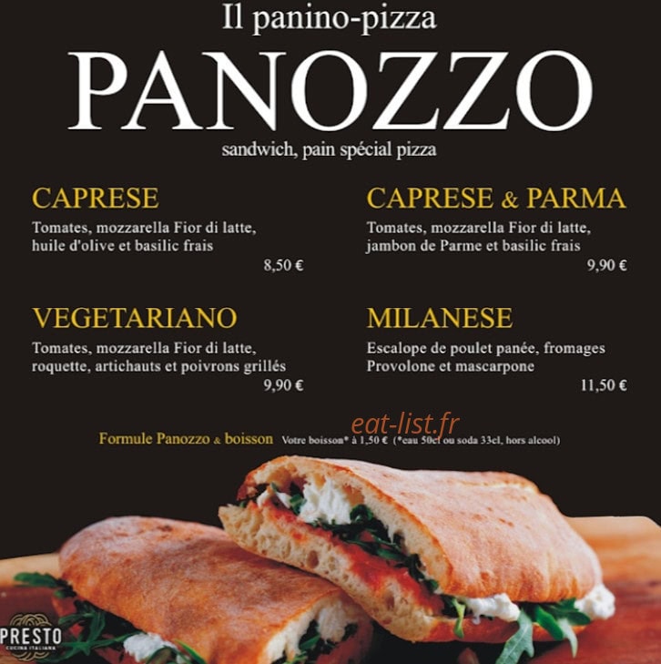 Presto & Co — carte page 1
