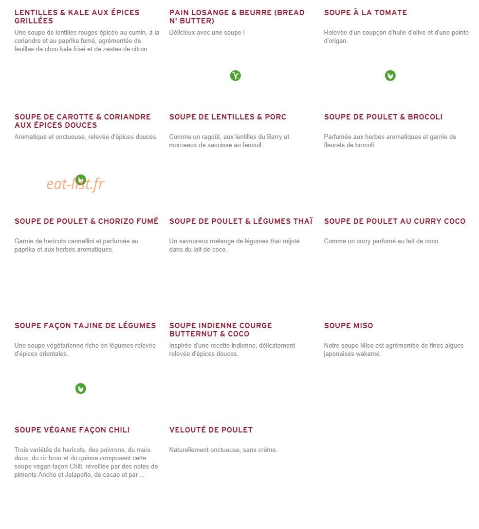 Prêt à manger — carte page 7