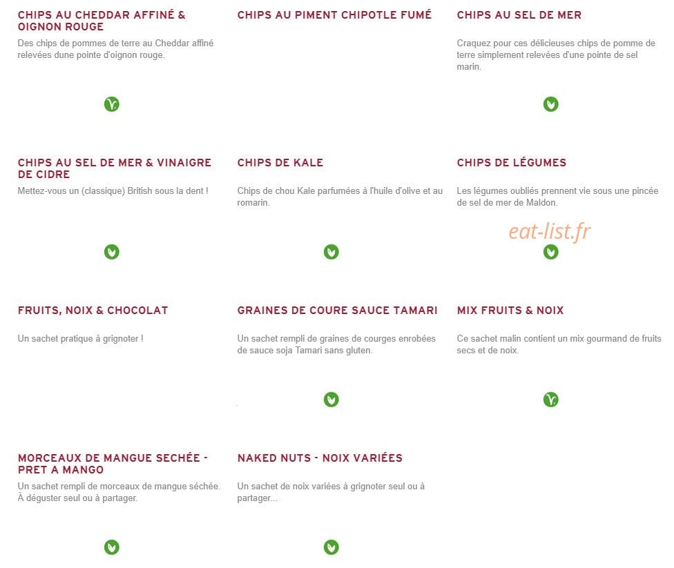 Prêt à manger — carte page 3
