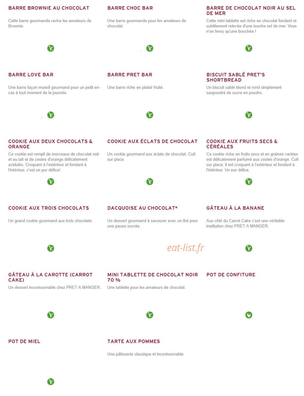 Prêt à manger — carte page 4