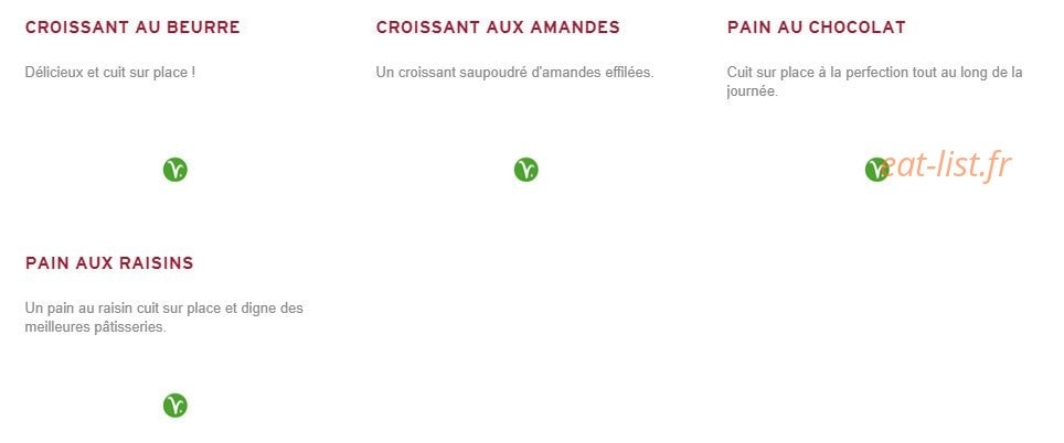 Prêt à manger — carte page 8