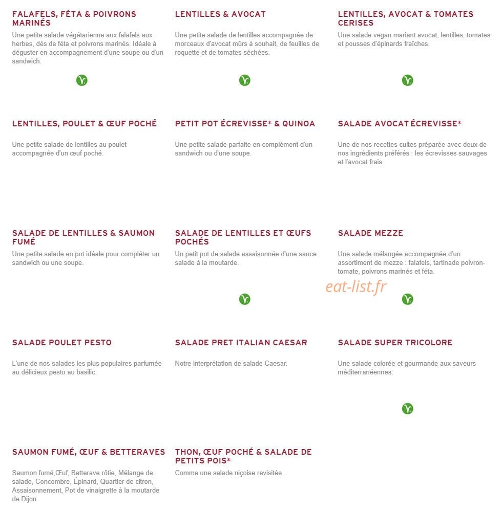 Prêt à manger — carte page 6