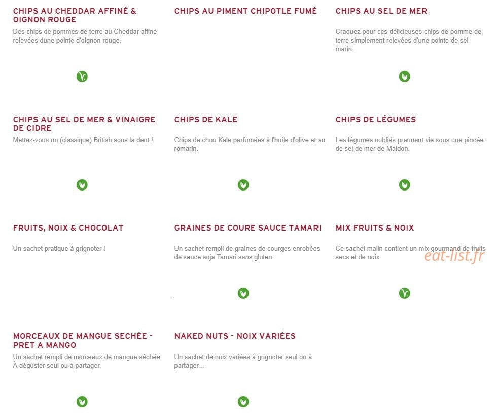 Prêt à manger — carte page 3