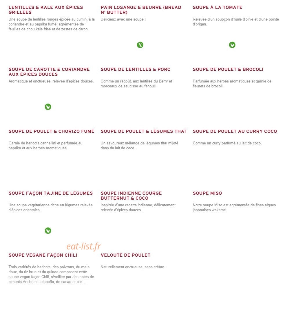 Prêt à manger — carte page 7