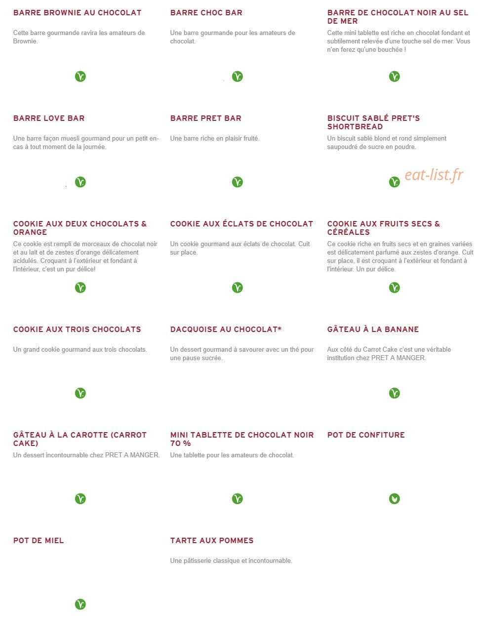 Prêt à manger — carte page 4
