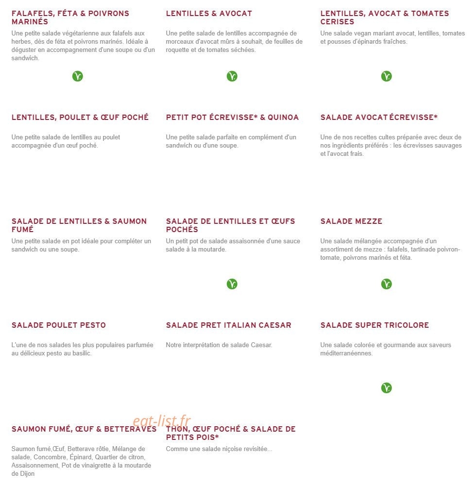 Prêt à manger — carte page 6