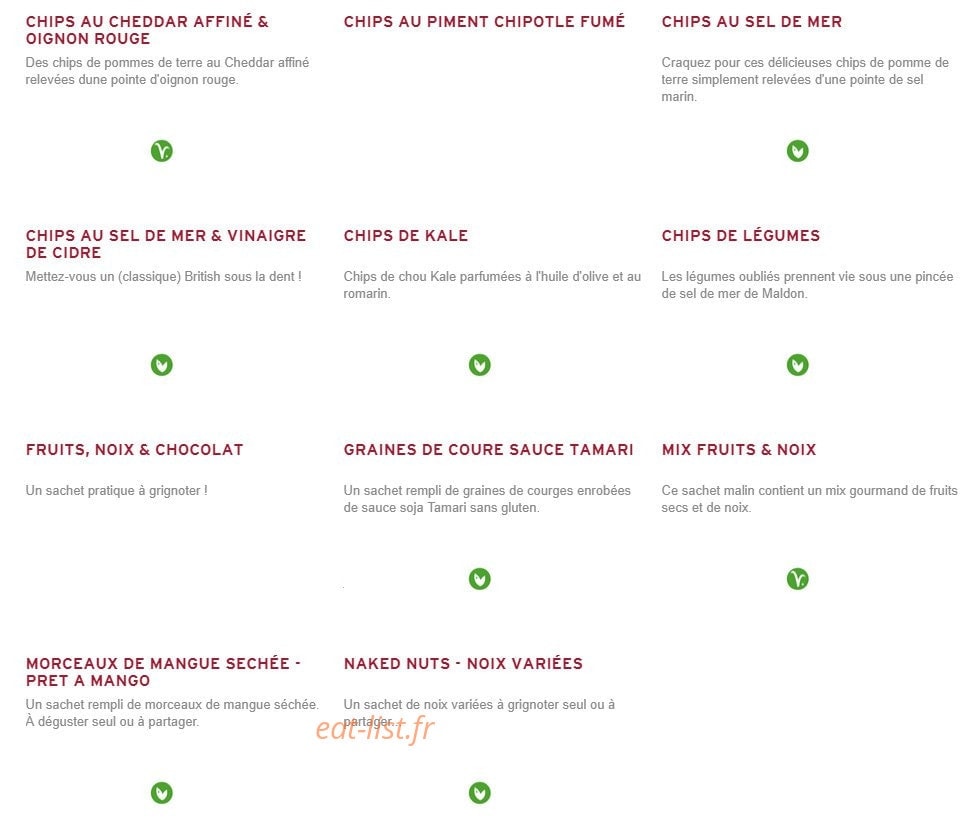 Prêt à manger — carte page 3
