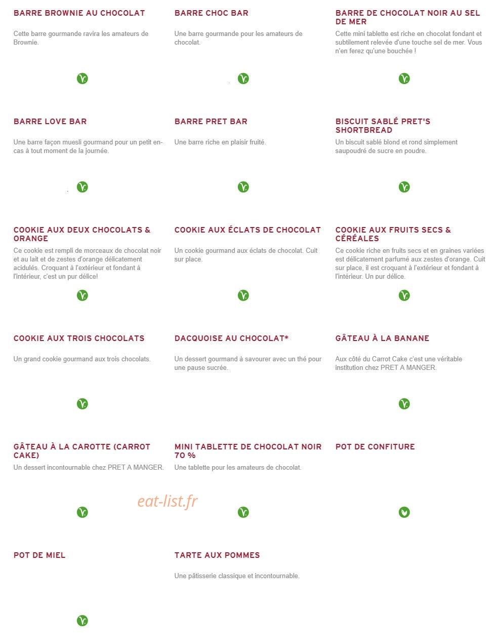 Prêt à manger — carte page 4