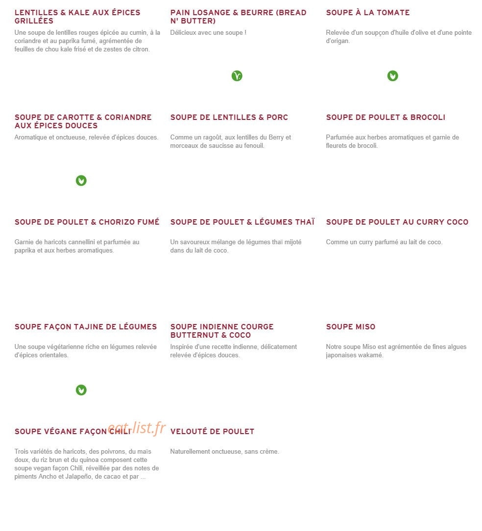 Prêt à manger — carte page 7