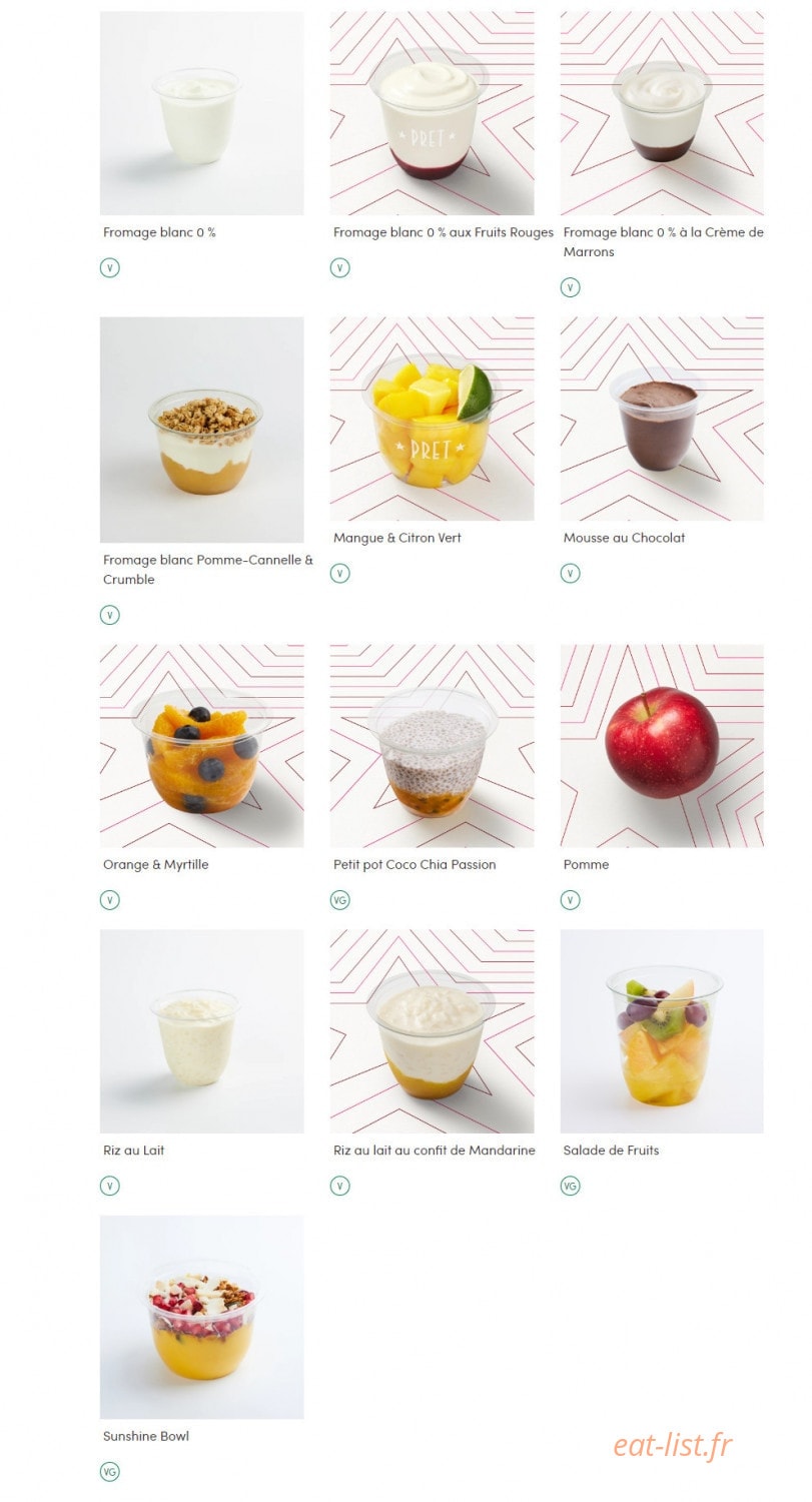 Pret A Manger — carte page 12