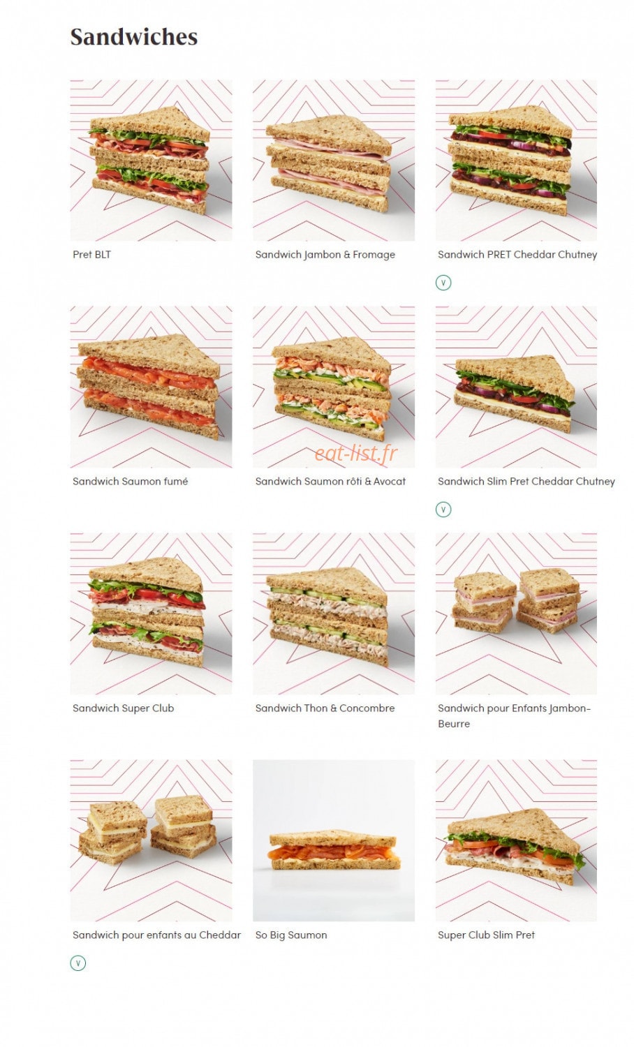 Pret A Manger — carte page 6