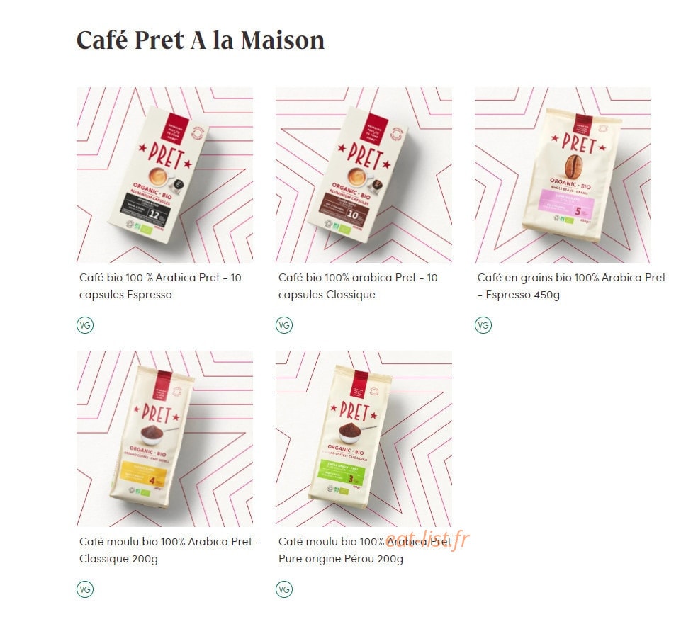 Pret A Manger — carte page 2