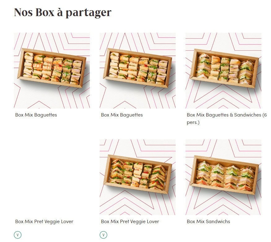 Pret A Manger — carte page 1