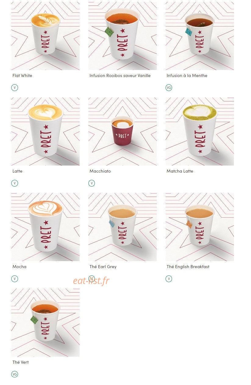 Pret A Manger — carte page 16