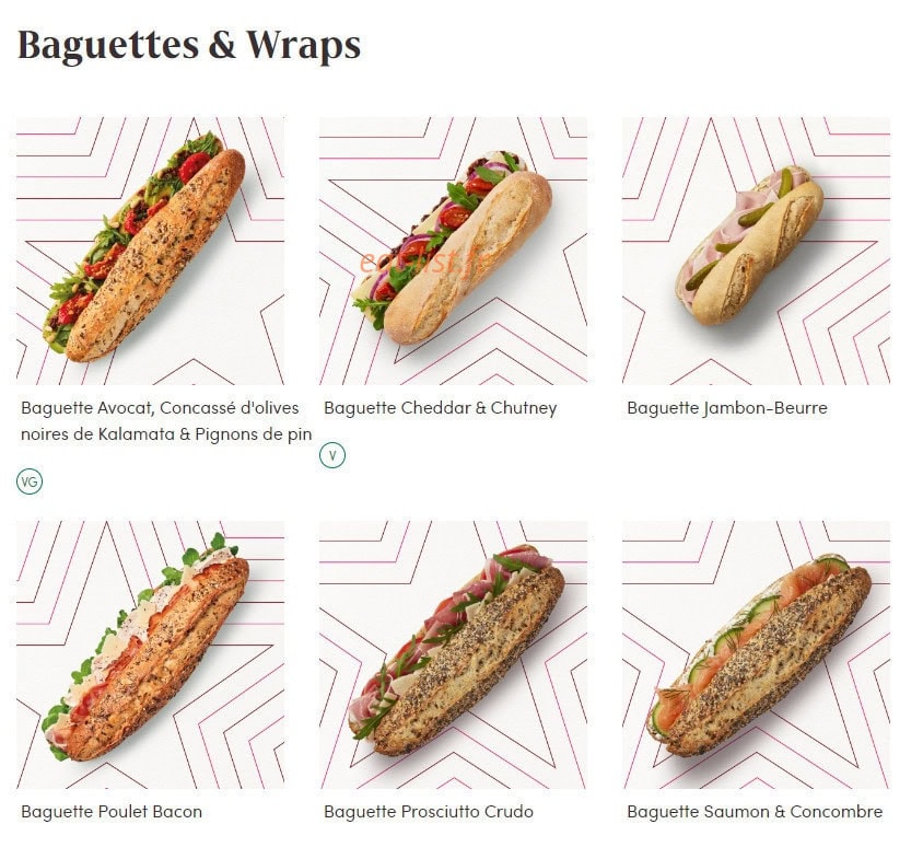Pret A Manger — carte page 9