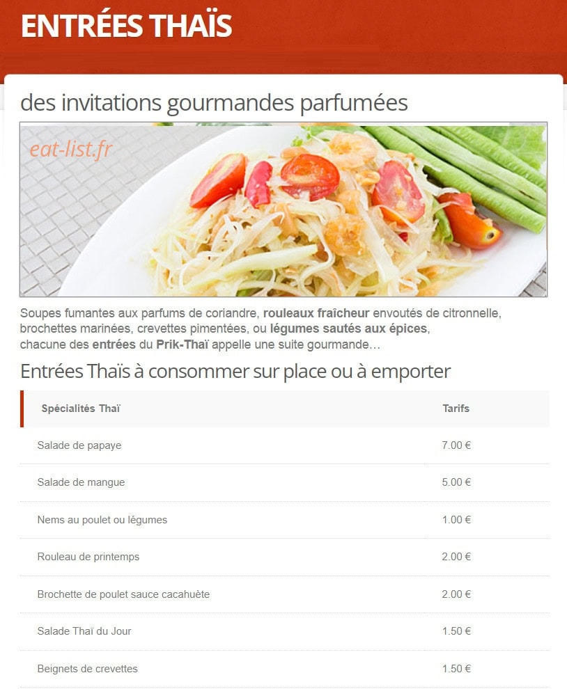 Prik Thaï — carte page 1