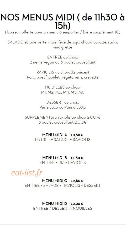 Restaurant Ayào — carte page 3