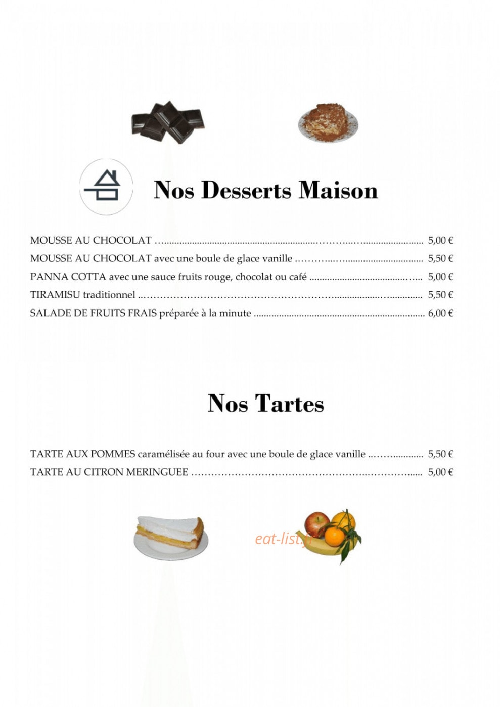 Restaurant Capri — carte page 2