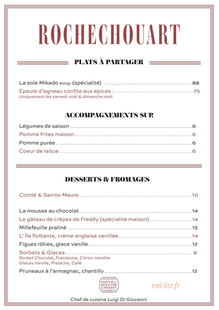 restaurant rochechouart — carte page 5