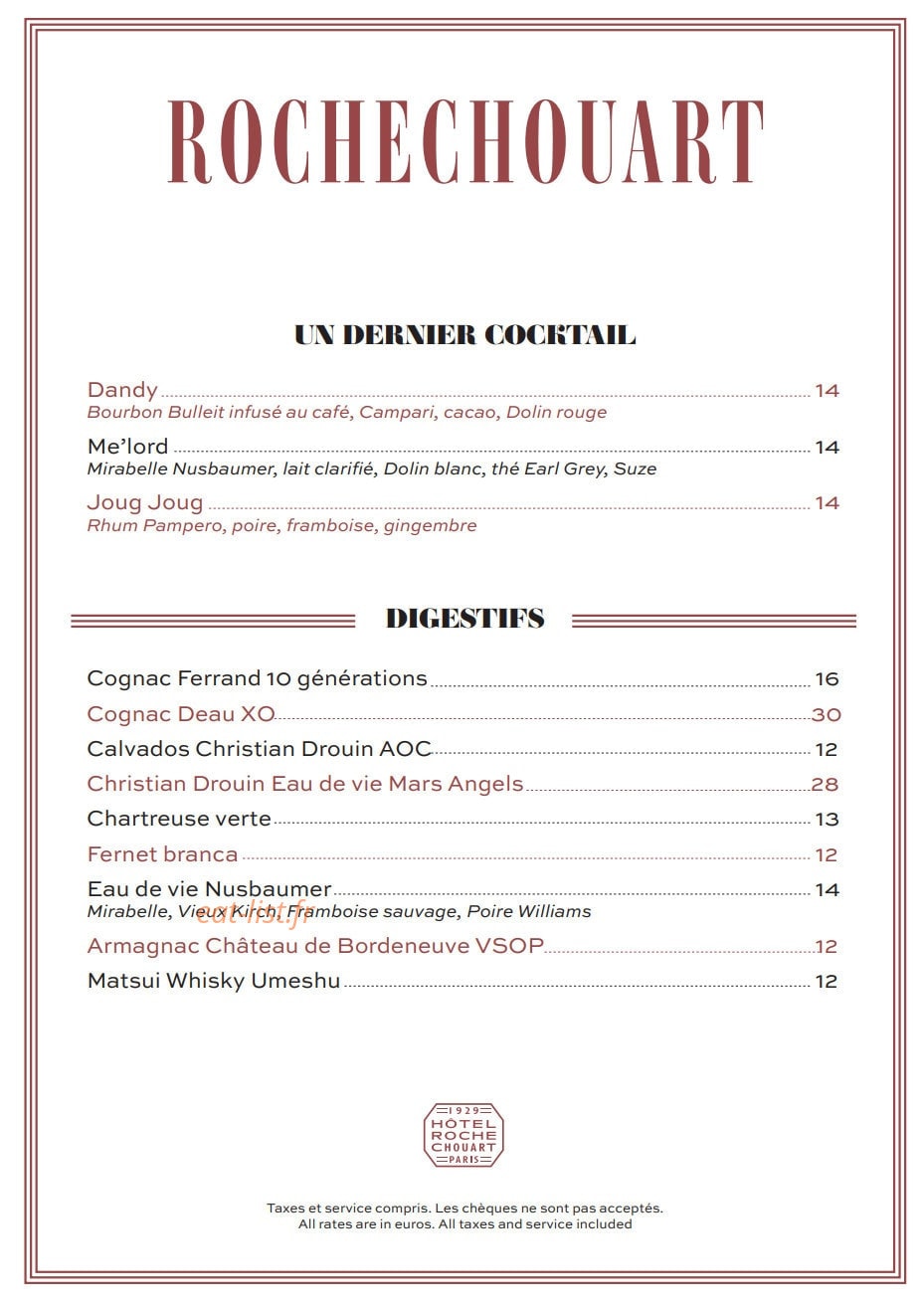 restaurant rochechouart — carte page 2