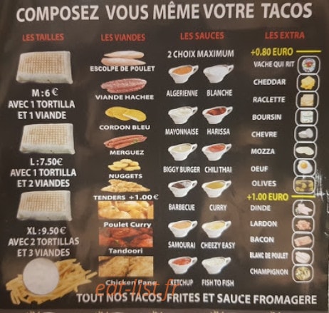 Resto Ilane Sandwichs & Pizza — carte page 1